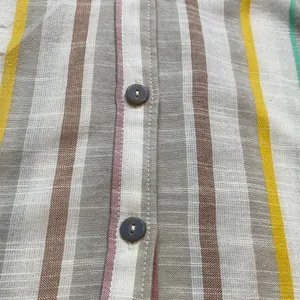 Anthropologie Striped Button Down Shirt - Multicolor Size 8 100% Cotton thumbnail 6
