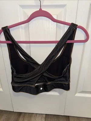 HALARA Black Denim-Look Sports Bra thumbnail 3