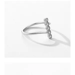 Women's Bezel Set Simulated Diamond Platinum Plated S925 Rhodium Ring, Size 5‎ thumbnail 4