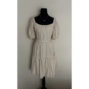 Antonio Melani Taylynn Off Shoulder Tiered Mini Dress Yellow Size M Boho Style thumbnail 2