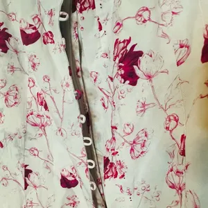 CHELSEA AND WALKER Women's White Pink Floral Button Front Mini Dress Size 4 thumbnail 9