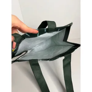 LULULEMON ATHLETICA Reusable Shopping Tote bag Dark Green White Logo Like new thumbnail 5