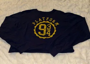 Harry Potter Cropped Shirt Blue Size M thumbnail 1