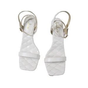 Lulus Donya White 8.5 Heels Square Open Toe Ankle Strap Sandals Pre‑Owned thumbnail 2
