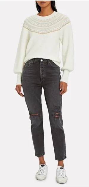 AGOLDE Nico High Rise Slim Button Fly Jeans Black Stretch A093D‎ Women’s Size 27 thumbnail 1