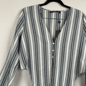 The Fifth Label Guide Stripe Top Tie Front‎ Blouse Blue White NWT S thumbnail 10