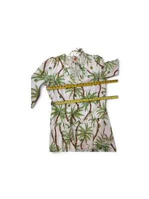 Farm Rio Bohemian Palm Tree Print Cotton Maxi Long Sleeve Dress Size Small thumbnail 16