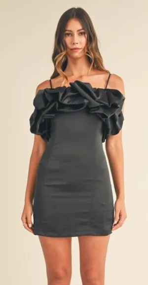 Mabel Ruffled bodycon mini dress XL thumbnail 1