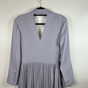 Front Row Shop Purple Pleated Maxi Dress‎ Women's Size 36 Cut Out Back Business thumbnail 12