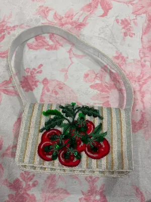 Tomato Beaded Bag Tan thumbnail 1
