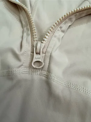 Amazon Slim Fit Yoga Half Zip Top Tan Pink Size S thumbnail 5