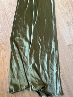 Strapless Olive Green Maxi Dress Size XS thumbnail 5