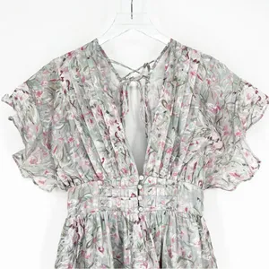 Talulah Floral Tiered Ruffle Open Back Mini Dress S thumbnail 4
