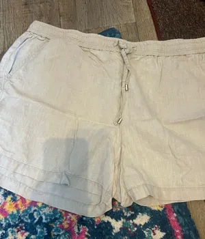 Tommy Bahama Light Beige Linen Blend Drawstring Women’s Shorts thumbnail 1