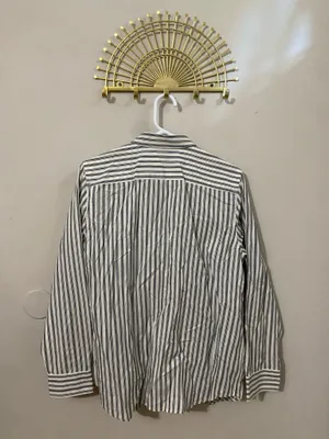 Jones New York 100% Cotton Vertical Stripe Dress Shirt thumbnail 2