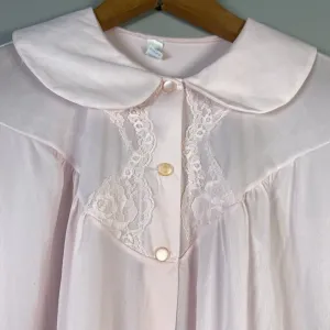 Vintage Nancy King Lingerie Nightgown Size M Pink Nylon‎ satin Lace Sleepwear thumbnail 6