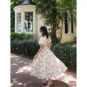 Selkie Coquette Fairytale Princess Floral Puff Sleeve Midi Day Dress Size Medium thumbnail 10