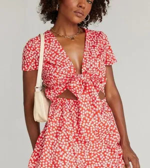 Princess Polly Virgo Tie Front Romper thumbnail 1