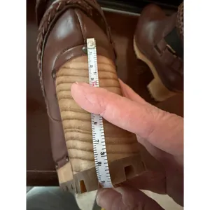 Ralph Lauren Leather Clog‎ Ankle Boots Women 40.5 Brown Excellent Boho Platform thumbnail 8