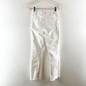 Mother The Hustler High Waisted Ankle Fray Jeans Fairest Of Them All White 24 thumbnail 3
