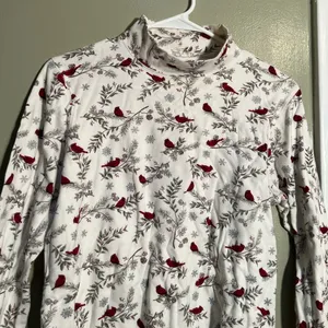 Croft & Barrow Women's Size Medium Mock Neck Long Sleeve T-Shirt White Cardinal thumbnail 2