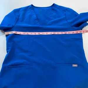 FIGS Scrub Top Medium Royal Blue V Neck Medical Nurse Stretch Pockets thumbnail 6