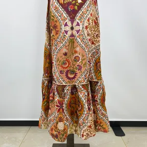 NWOT Farm Rio Romantic Nature Multicolor Ruffle Midi Dress Size XS thumbnail 10