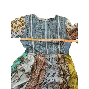 Young Threads Boho Dress Small Embroidered Grey Patchwork Mini Western Hippie thumbnail 8