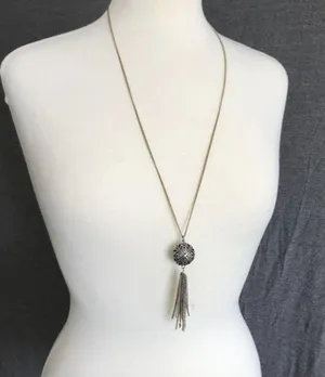 NWT Lucky brand silver pendant tassel necklace thumbnail 1