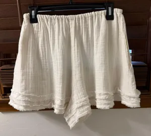 Free People NWT $168 Ivory Aldous Embroidered Button Front Raw Seaming Set S thumbnail 7