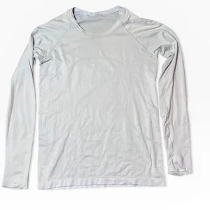Lululemon Swiftly Long Sleeve Shirt 2.0 Size 10 Lavender Athletic Top Light FLAW thumbnail 1
