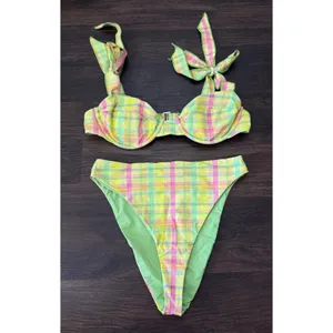Dippin Daisy's Women's Pretty Plaid Underwire Tie‎ Strap Bikini Set Size Small thumbnail 3