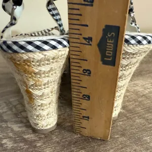 American Eagle Gingham Print Platform Wedges Shoes Women’s Size 7 Black White thumbnail 8