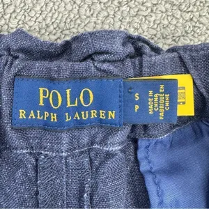 Polo Ralph Lauren Linen Drawstring Wide Leg Pants Denim Blue Small‎ Paperbag thumbnail 11