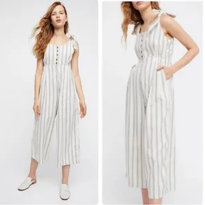 Free People XS Size 0 Stripy Tie One-Piece Jumpsuit Jumper thumbnail 2