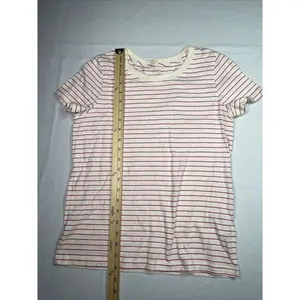 J. Crew Factory Broken-In Pink Stripped Short Sleeve Women's‎ Shirt Size XS thumbnail 3