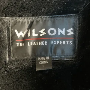 Vintage 90s Wilsons Leather Black Faux Fur Trimmed Bomber Jacket Oversized Large thumbnail 14