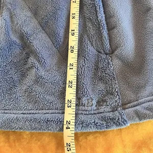 L.L Bean Womens Medium Zip Up Long Sleeve Fleece Jacket Blue Floral EUC thumbnail 4