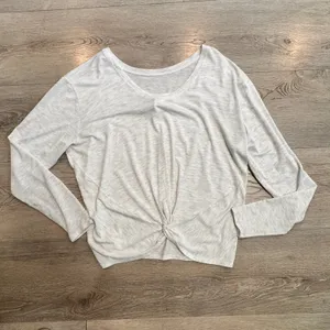Lole Activewear Top Heathered Knit Oatmeal‎ Tan Comfy Tee Workout Size Small thumbnail 2