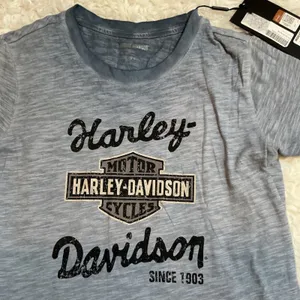 Harley Davidson Women's Blue Graphic Tee T Shirt Small Since 1903 Motorclothes‎ thumbnail 3