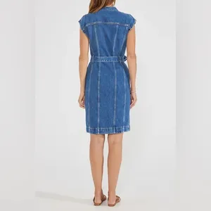 NWT Ética Denim Issa Seamed Dress Topaz River Sz S thumbnail 2
