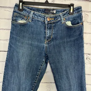 Seven7 Blue Straight Leg Jeans Classic Style Light Distressed SZ 4 Y2K Mid Rise thumbnail 3