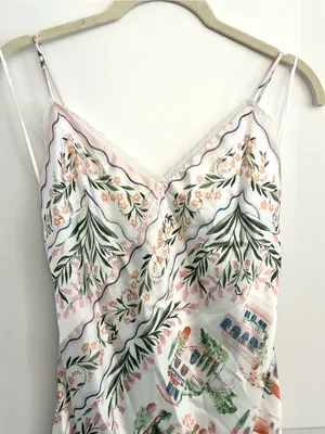 En Saison Alaia Sleeveless Slip Maxi Dress in ivory multicolor NWT Medium thumbnail 7