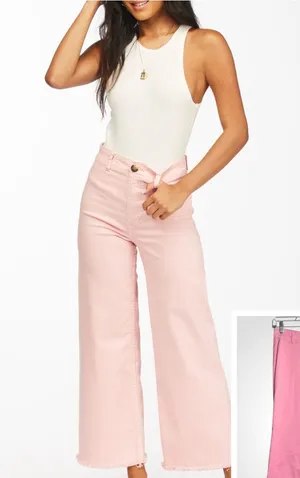 Billabong High-Rise Wide Leg Pants - Pink - 27 thumbnail 1