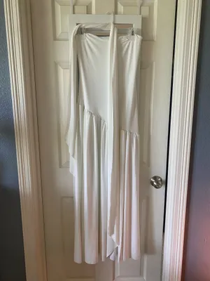 white maxi dress with scarf thumbnail 3