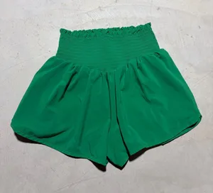 Aerie offline real me High-Waist Smocked Green Women’s Shorts small thumbnail 1