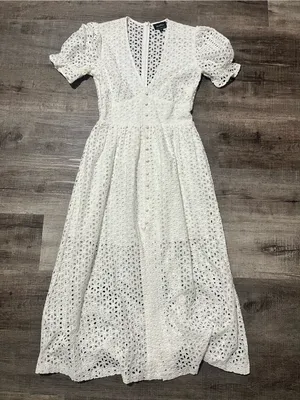BARDOT Eyelet Puff Sleeve Midi Dress thumbnail 3