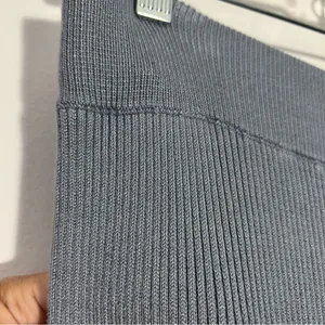 NWOT Abercrombie & Fitch Ribbed‎ Kick Flare High Rise Sweater Pant Blue Large thumbnail 9