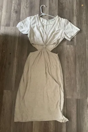 Abercrombie Side Slit Midi Tie Dress thumbnail 1