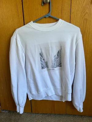 Abercrombie White Graphic Crewneck thumbnail 1